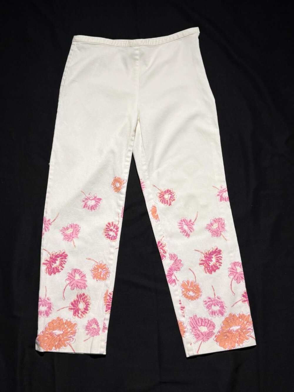 Sigrid Olsen Sport Womens Pants 8 White Multi Floral Cropped Stretch - Picture 2 of 8